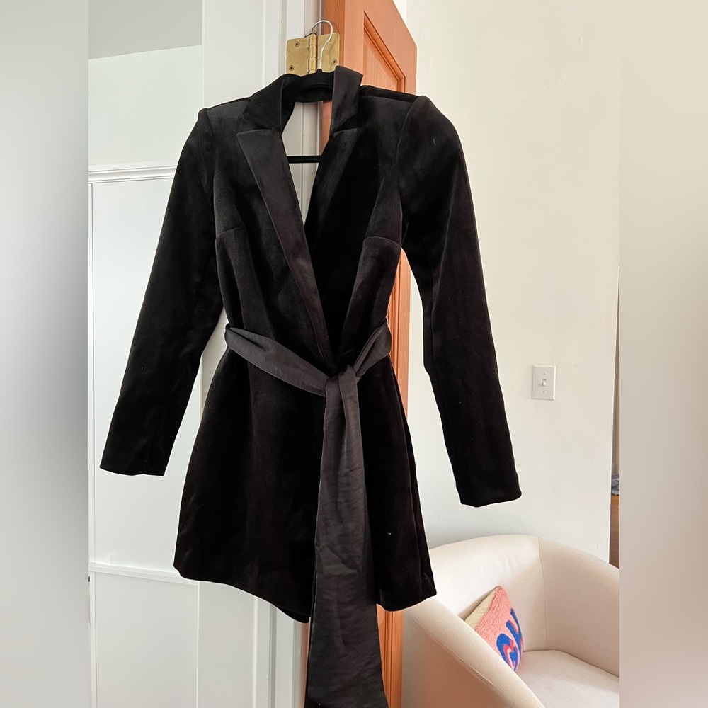Express black velvet holiday romper